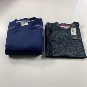 Majestic Cage Sweater Navy w/ Mizuno Drylite Baseball Shirt Black Youth Large